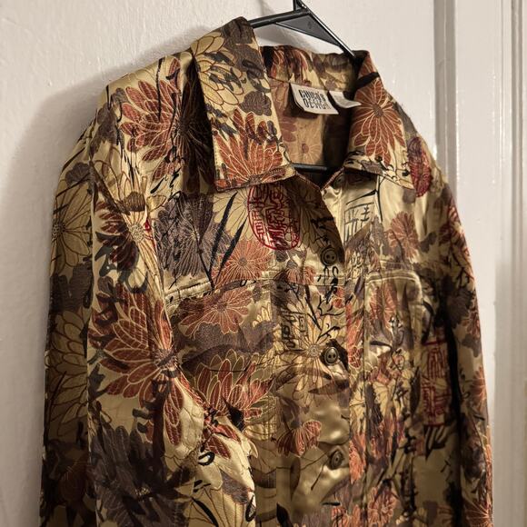 Boho Bohemian Silk Blend Eastern Style Gold Tones Witchy Celestial Abstract - Picture 4 of 10